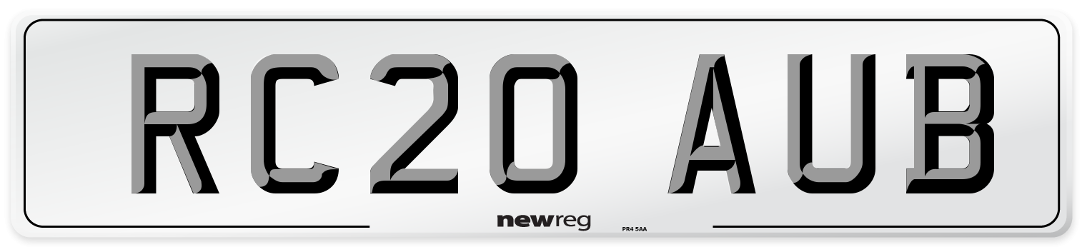 RC20 AUB Number Plate from New Reg